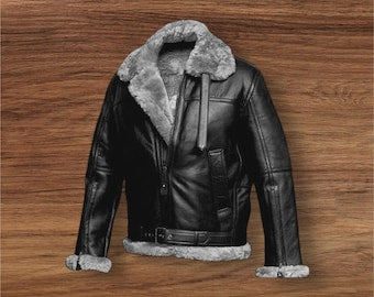 Veste pour homme, confectionnée à la main, en cuir véritable