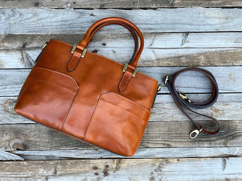 Sac à main en cuir fait main : élégant sac Tuscany